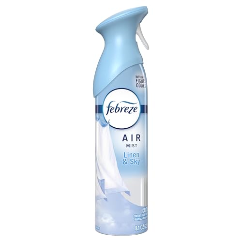 Febreze Air Mist, Air Freshener Spray, Odor Fighting Room Spray, Deodorizer for Home Bathroom Kitchen Office Apartment Dorm Room Classroom, Linen & Sky Scent, 8.1oz (Pack of 6)