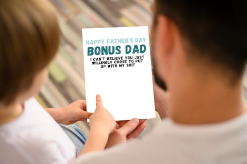 Funny Step Dad Father's Day Card - Humorous Bonus Dad Gift