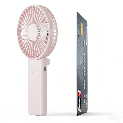 HandFan Ultra-Slim Portable Handheld Fan, 5-Speed USB Rechargeable - Pink