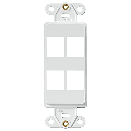 Leviton 4-Port QuickPort Decora Insert - White, Pack of 1, Model 41644-W