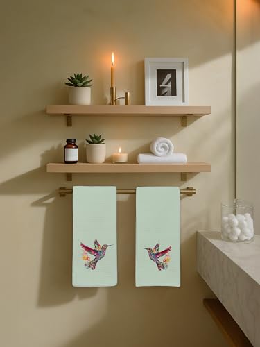 Hummingbird Decorative Hand Towels Set of 2 - Floral Art, Hummingbird006