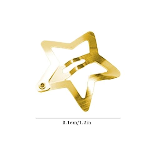 Gold Star Hair Clips Metal Snap Hair Barrettes 10 Pack