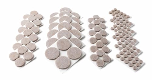 Scotch Felt Pads 162 PCS - Beige Adhesive Furniture Protectors