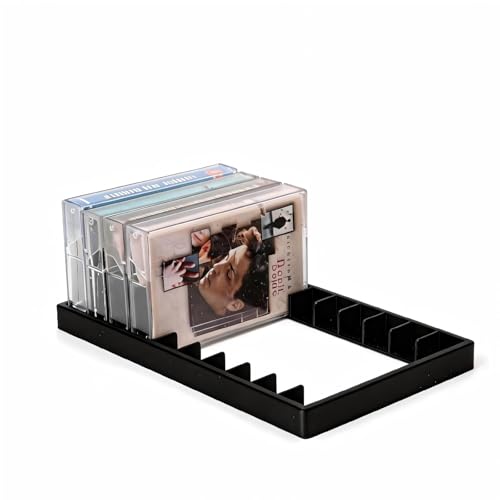 QUPIVA 1PC Black Cassette Tape Storage Holder - 10 Slots, No Assembly Needed