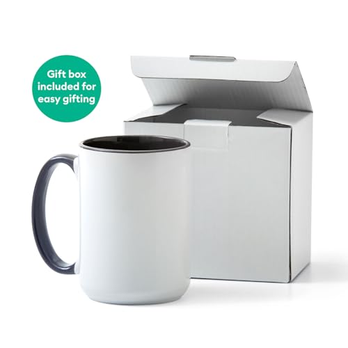 Cricut Beveled 15oz White/Gray Sublimation Mug - Pack of 1, Compatible with Cricut Mug Press