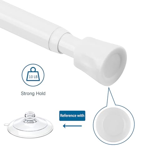 TYRON Adjustable Tension Curtain Rod 18-28 Inch - No Drill