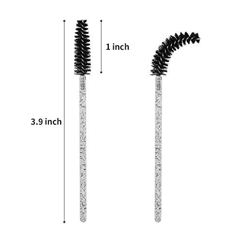 CHEFBEE 100PCS Disposable Eyelash Spoolies & Mascara Wands with Container