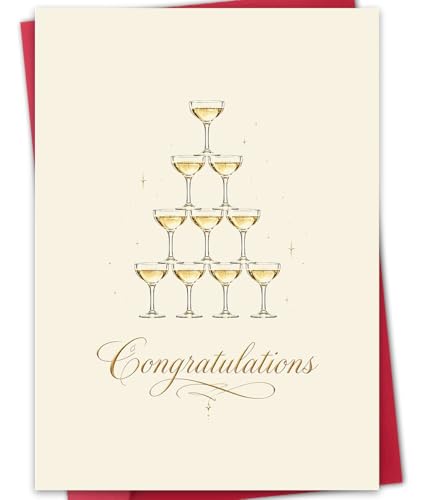 Elegant Wedding Card Set with Red Envelope & Gold Seal