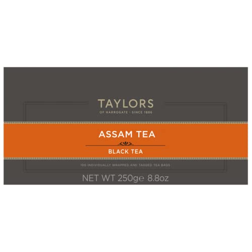 Taylors of Harrogate Assam Black Tea Bags, 100 Individually Wrapped Bags