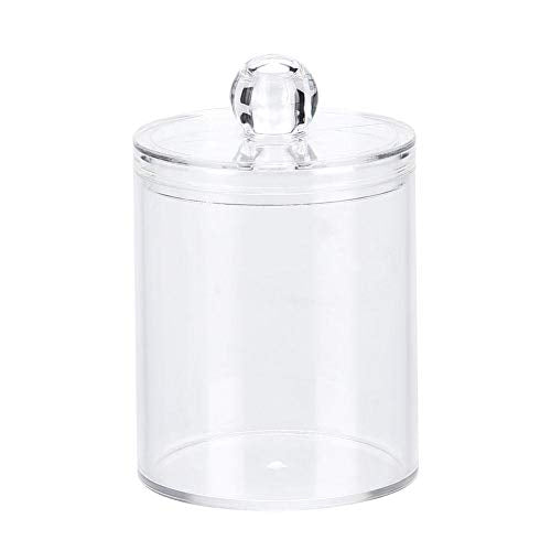 Acrylic Cotton Swab Holder with Lid - Stylish Organizer for Cotton Rounds