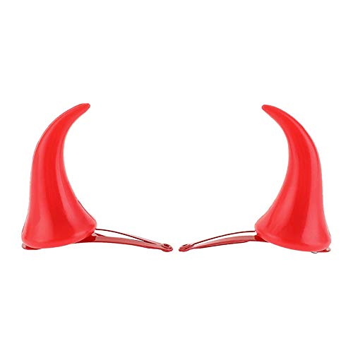 Devil Horns Hair Clips Red Barrettes for Halloween Costumes 1 Pair
