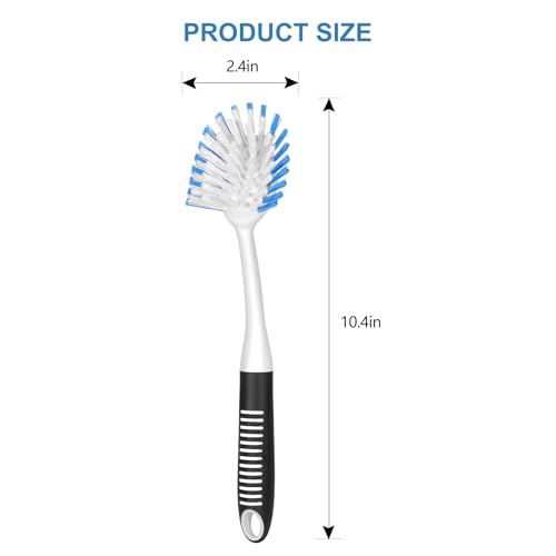 SetSail Dish Brush Set - 2 Pack with Built-In Scraper & Non-Slip Handle