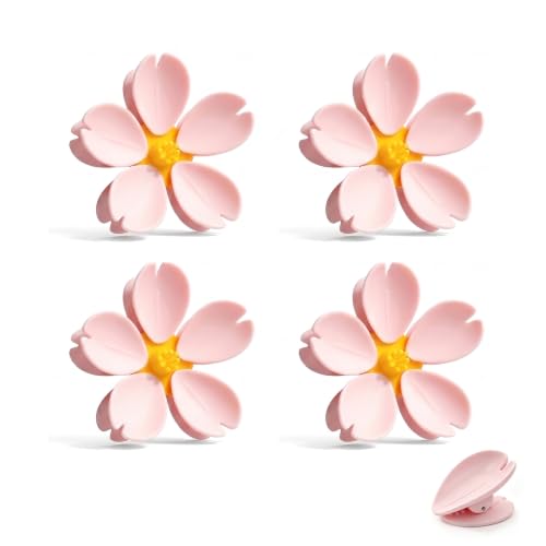 Cherry Blossom Magnetic Bag Clips - 4 Flower Set with Detachable Petals