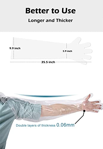 50 Pcs Disposable Veterinary Insemination Gloves - 35.5 Inch