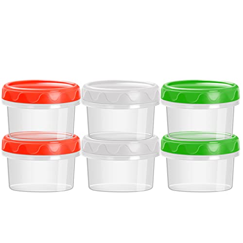EONJOE 2oz Reusable Plastic Salad Dressing Containers with Airtight Lids - 6 Pack