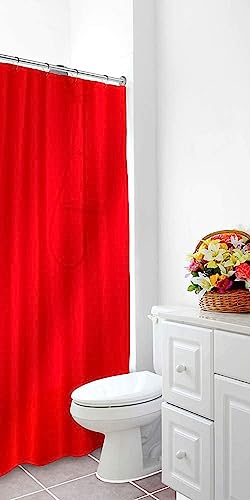 Dependable Industries Essentials Magnetic Shower Curtain Liner - 70x72 Red