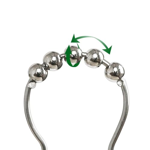 Careyoungs GGM101YY Stainless Steel Shower Curtain Hooks 12 Pack Rustproof & Decorative