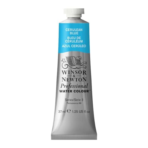 Winsor & Newton Professional Watercolor Tube 37ml Cerulean Blue - Bright, Permanent Pigment