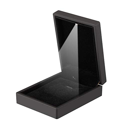 LETURE LED Pendant Necklace Gift Box - Velvet Jewelry Display Case, Black