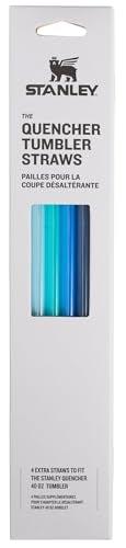 Stanley Quencher Replacement Straws for 40oz Tumbler, 4-Pack (Blue)