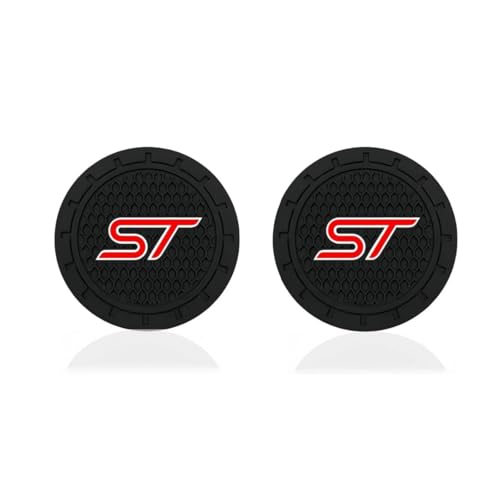 2 Pcs Black Silicone Car Cup Holder Coasters - Anti-Slip Design