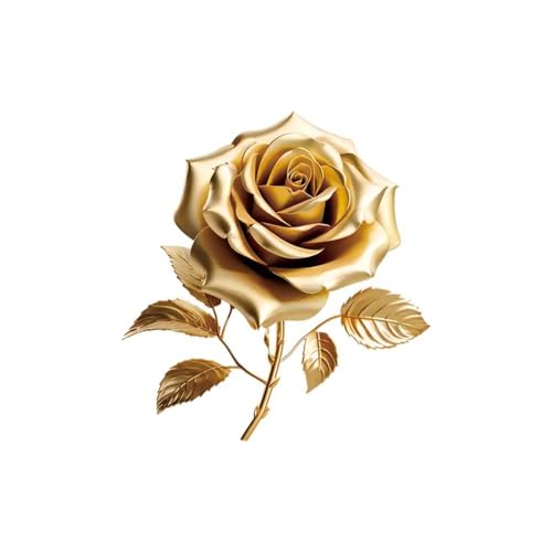 Golden Rose Toilet Lid Decal Stickers Waterproof Self-Adhesive Bathroom Decor