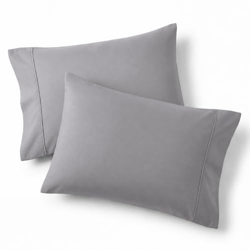 Bedsure Queen Pillow Cases Set of 2 - Light Grey 20x30 Inches