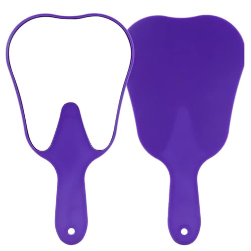 LA MIERE Tooth Shaped Handheld Dental Mirror, Purple