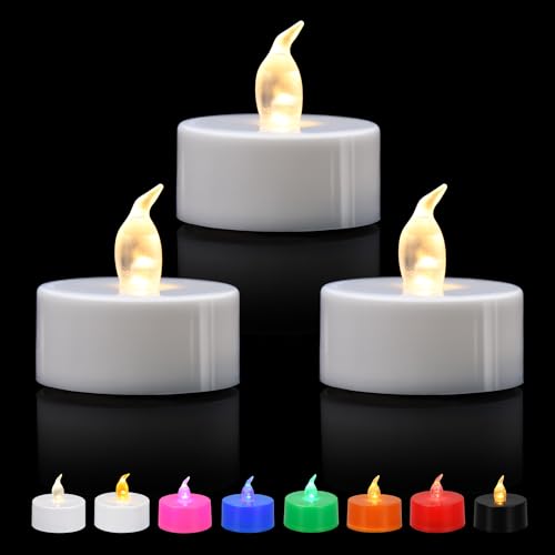 KOABY LED Tea Lights - Battery Operated Flickering Warm White - 12 to 400 Pack