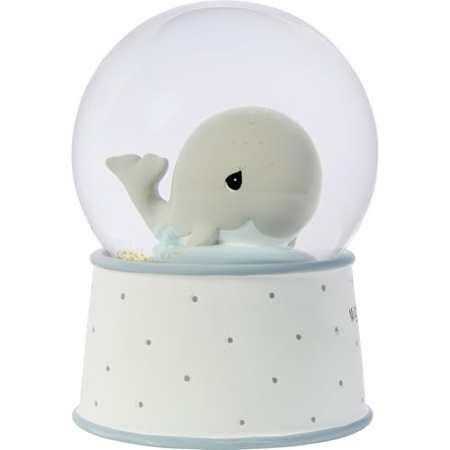 Precious Moments Mightier Than the Waves Brahms' Lullaby Whale Musical Resin/Glass Snow Globe, One Size, Multicolor