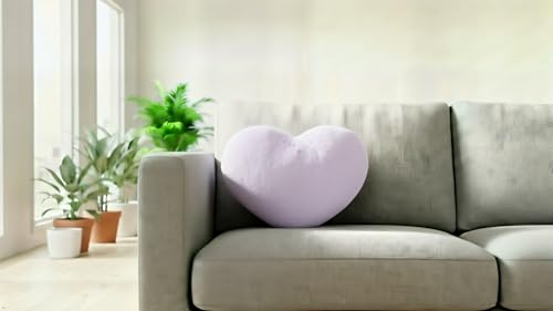 Sebil Heart Throw Pillow, Small 11.8" Soft Decorative Plush - Lavender