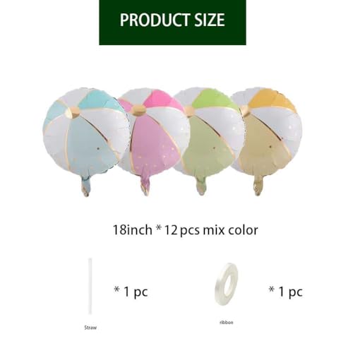 FANYPET 12PCS 18" Beach Ball Mylar Balloons for Summer Parties