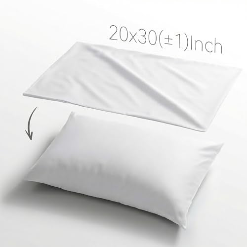 Hzesyd 1 Pack 500TC Cotton Sateen Queen Pillowcase White 20x30 - Envelope Closure