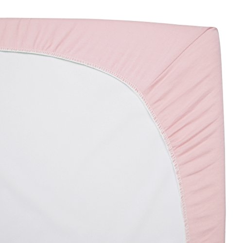 TL Care Fitted Mini Crib Sheet 38x24" - Pink, 100% Cotton
