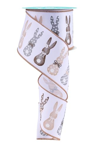RG Ribbon Bunny Silhouettes Wired Fabric Ribbon 2.5 Inch by 10 Yards