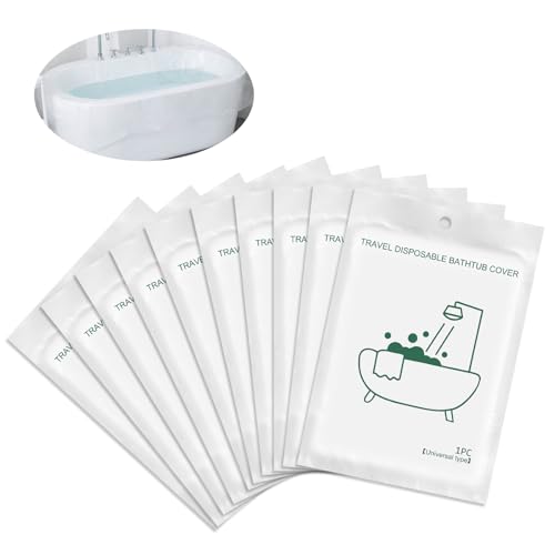 Disposable Bathtub Liners 10-Pack Large Waterproof Plastic Cover for Home & Travel