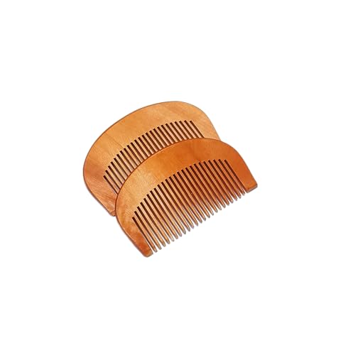 Neem Wood Hair Comb Half Moon Design 2-Pack
