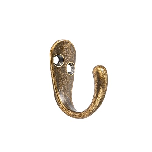 Antique Brass Wall-Mounted Coat Hooks - 15 Pack for Coats, Bags, Hats