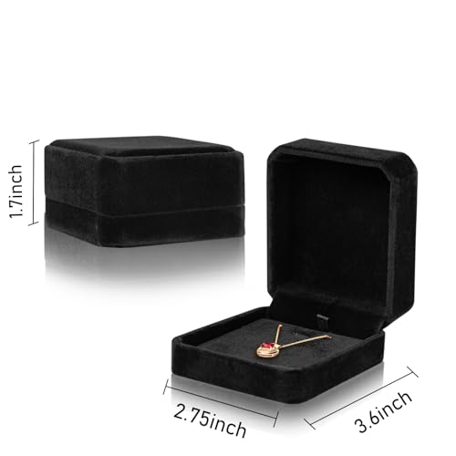 Black Velvet Necklace Pendant Gift Box - 1 Piece