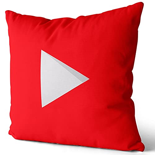 YouTube Logo Throw Pillow Cover - Double-Sided, 26x26 Inches