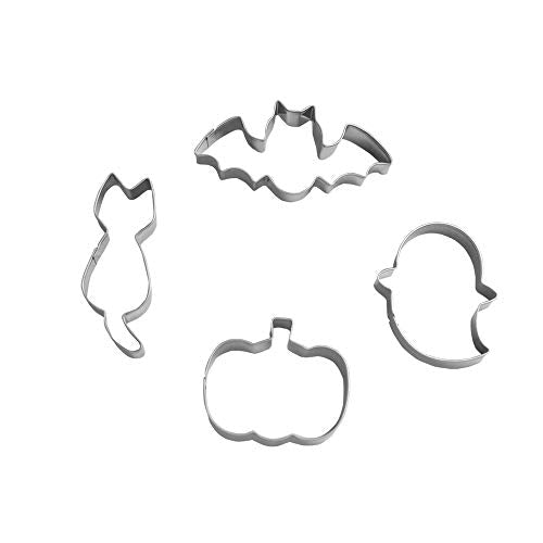 4-Piece Small Halloween Cookie Cutter Set - Stainless Steel