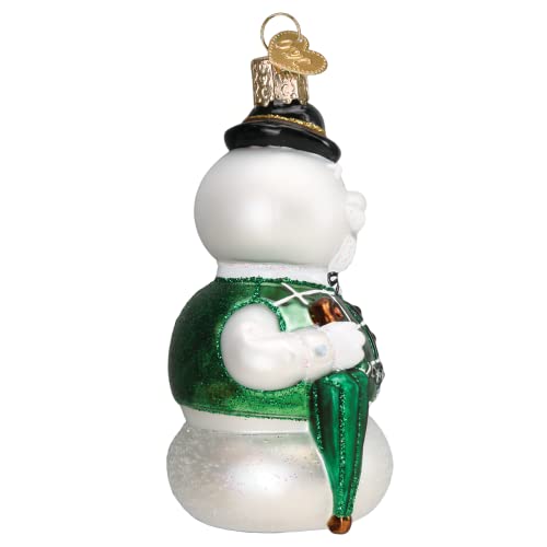 Old World Christmas Sam the Snowman Holiday Ornament - Hand-Painted Glass Collectible
