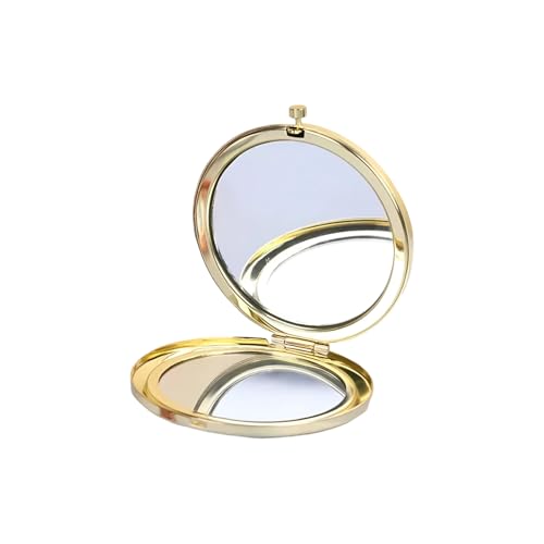 Yucenora Golden Compact Mirror for Purse – Double-Sided 1X/2X Magnifying Travel Pocket Makeup Mirror
