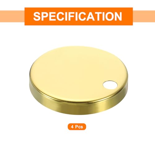 uxcell 4Pcs Gold Stainless Steel Toilet Seat Hinge Covers, 60mm