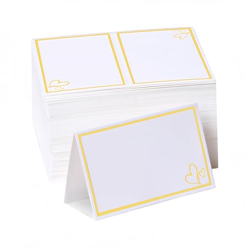 100 Elegant Gold Foil Place Cards for Weddings & Events | 2" x 3.5"