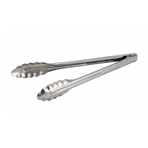 Winco 12-Inch Heavyweight Stainless Steel Utility Tongs (Pack of 2)