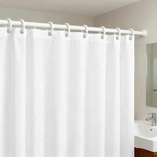 24 Pack White Plastic Shower Curtain Rings - Durable, Easy-Glide Hooks for Bathroom