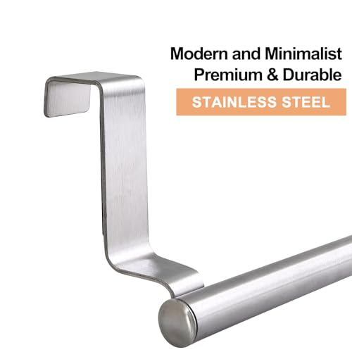 Mziart 9-Inch Over-the-Cabinet Door Towel Bar - 2 Pack Stainless Steel Rack