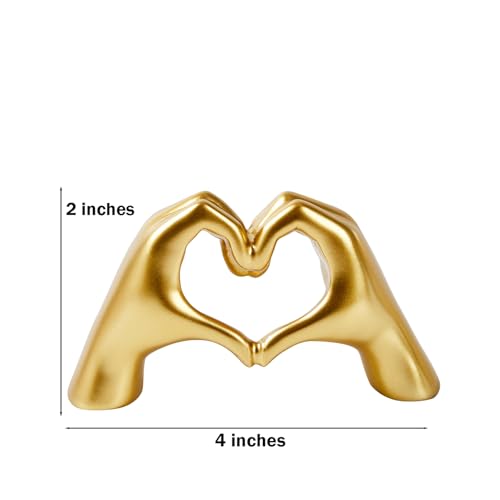 Gold Mini Heart Hands Sculpture - 2 Pack Modern Decoration