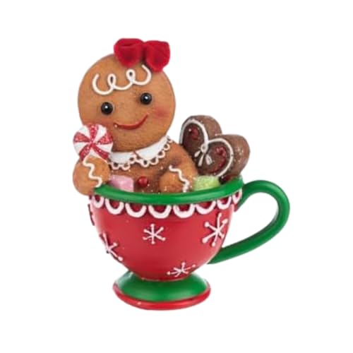 Gingerbread Cookie Figurines Set - Christmas Holiday Decor, 4-Inch